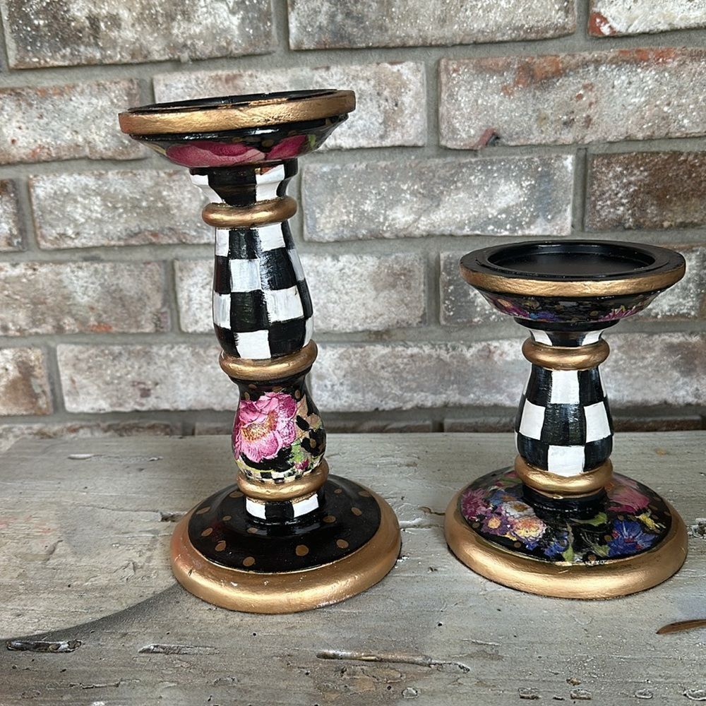 - Pair of Hand-painted Candle holders - Picture 5 of 5